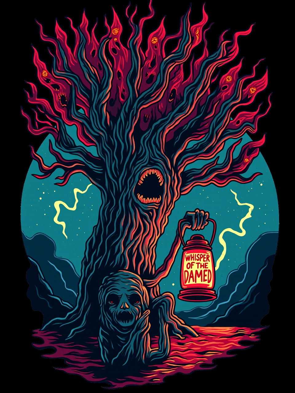 Flux_Dev_A_gnarled_twisted_tree_stands_in_the_eerie_halflight__0